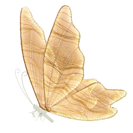 BORBOLETA DECOR 100V NA COR DOURADA COM GLITTER 80CM