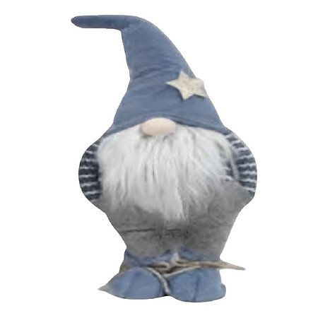 PAPAI NOEL ESCANDINAVO COM LED AZUL E CINZA -  52CM