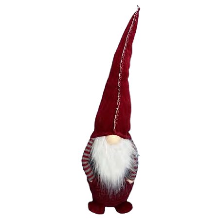 PAPAI NOEL DECORATIVO ESCANDINAVO COM CHAPEU VERMELHO 53CM