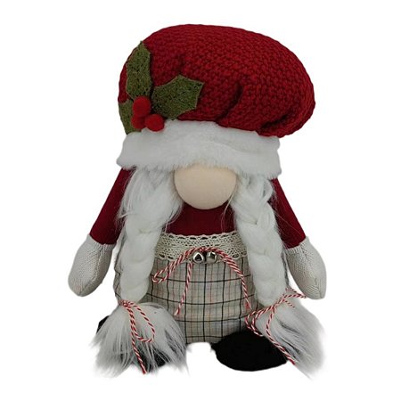 BONECO MAMAE NOEL ESCANDINAVA  DECORATIVA COM TRANÇA - 30CM