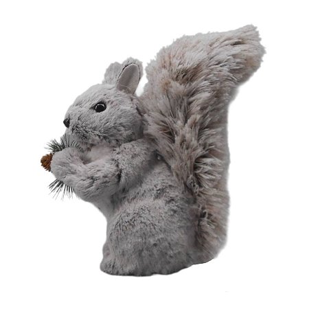 ESQUILO DECORATIVO EM PE MESCLADO COM CAUDA PELUDA - 30CM
