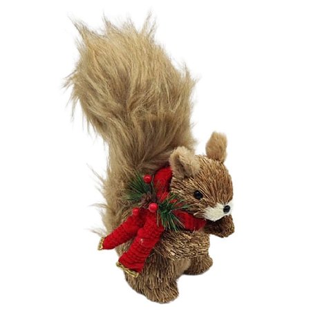 ENFEITE ESQUILO NATALINO DECORATIVO COM CACHECOL - 27CM
