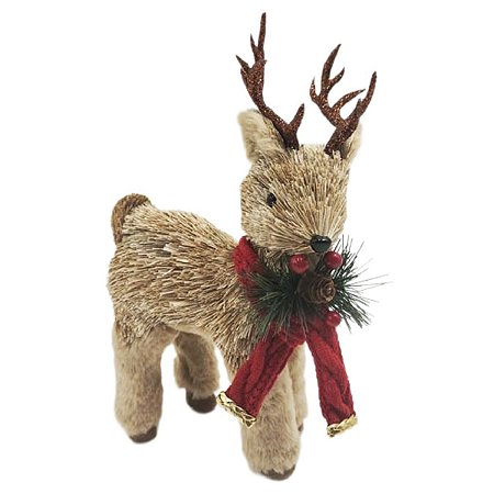 RENA NATALINA DECORATIVA COM CACHECOL VERMELHO - 28CM