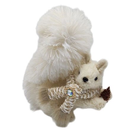 ESQUILO NATALINO DECORATIVO CREME COM CACHECOL - 22CM