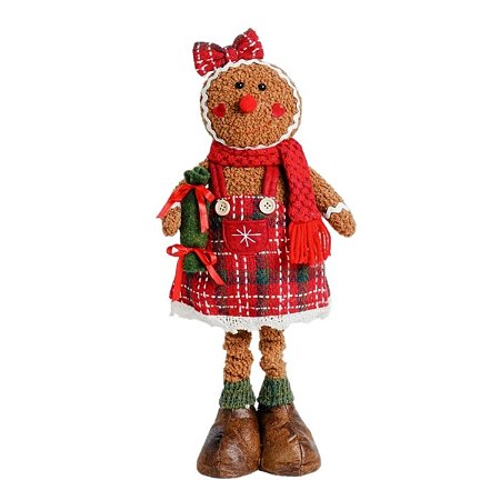 BONECA GINGER EM PE COM CACHECOL VERMELHO - 38CM