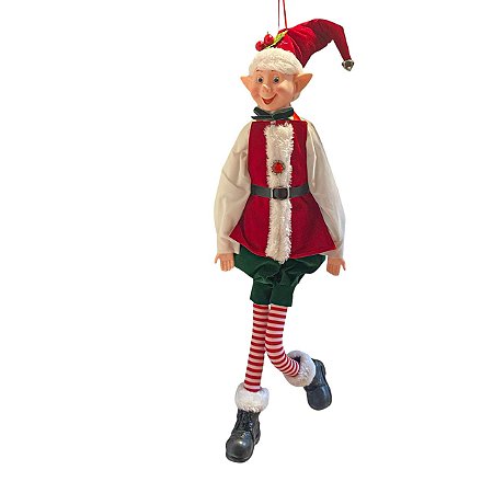 BONECO ARTICULADO DUENDE ELFO NATALINO - 63cm
