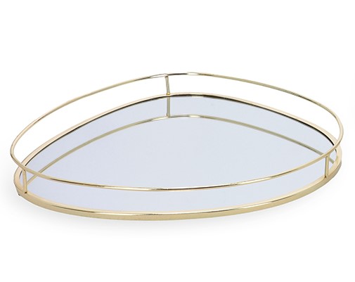 BANDEJA EM METAL COM ESPELHO MART ORGANICA 38cm