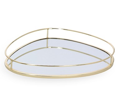 BANDEJA EM METAL COM ESPELHO MART ORGANICA 33cm