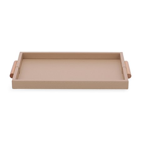 BANDEJA EM MDF COM REVESTIMENTO EM PU ROSE MART 43cm