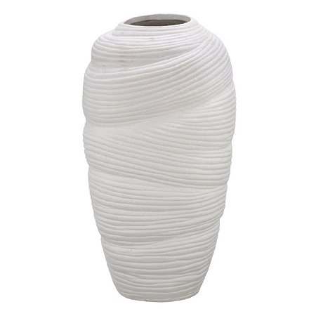VASO DECORATIVO EM CERAMICA NA COR OFF WHITE 30,5CM