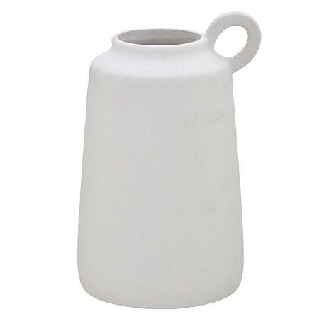 VASO JARRO DECORATIVO EM CERAMICA NA COR OFF WHITE 16,5CM