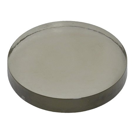 BANDEJA REDONDA DECORATIVA EM VIDRO ESPELAHDO FUME 20CM