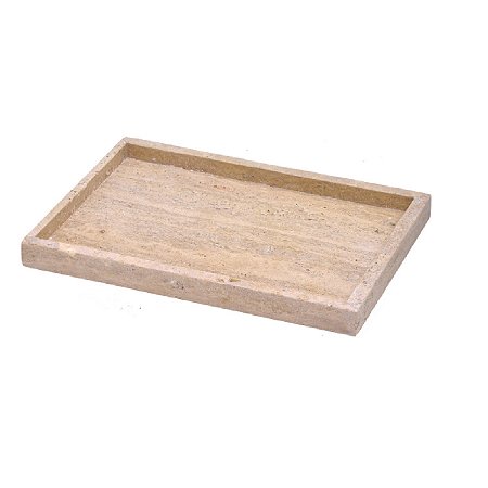 BANDEJA DECORATIVA EM MARMORE NA COR MARROM 36CM
