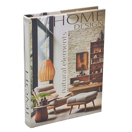 CAIXA LIVRO DECORATIVA EM TECIDO E MDF HOME DESIGN 36CM