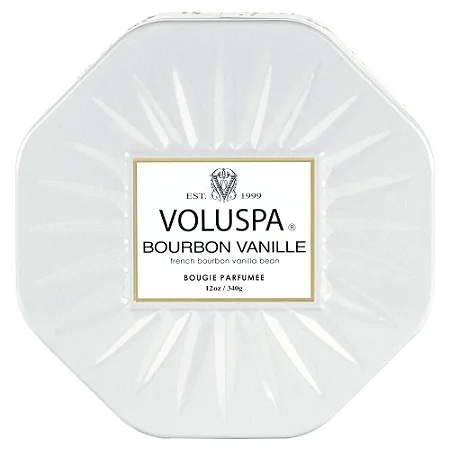 VELA VOLUSPA LATA OCTOGONAL 3 PAVIOS 50H BOURBON VANILLE
