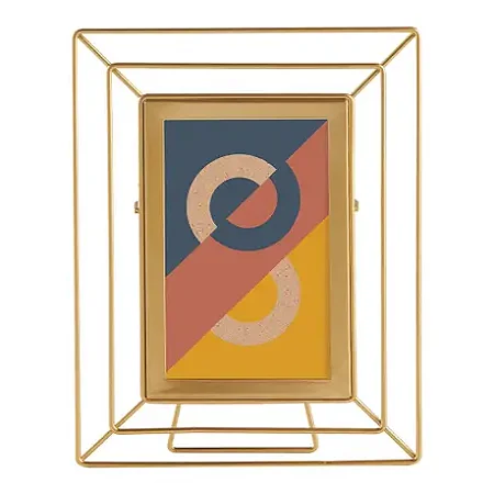 PORTA-RETRATOS EM METAL DOURADO MART 15X20
