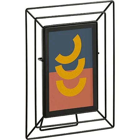 PORTA-RETRATOS EM METAL PRETO MART 10X15cm