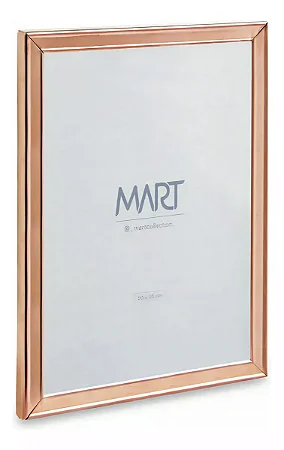 PORTA-RETRATOS EM METAL ROSE GOLD MART 20X25cm