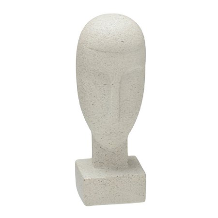 ESCULTURA FACE DECORATIVA EM RESINA NA COR AREIA 20,5CM
