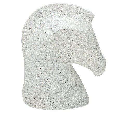 ESCULTURA CAVALO DECORATIVO RESINA NA COR OFF WHITE 19,5CM