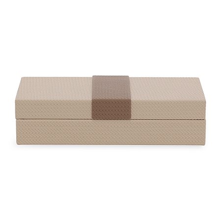 CAIXA EM MDF COM REVESTIMENTO EM PU MARROM MART 30cm