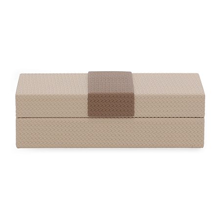 CAIXA EM MDF COM REVESTIMENTO EM PU MARROM MART 25cm