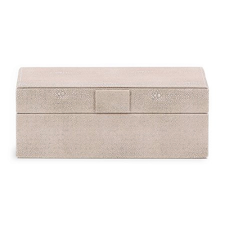 CAIXA EM MDF COM REVESTIMENTO EM PU BEGE MART 23cm