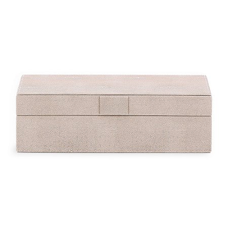 CAIXA EM MDF COM REVESTIMENTO EM PU BEGE MART 28,5cm