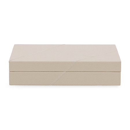 CAIXA EM MDF COM REVESTIMENTO EM PU BEGE MART 33cm