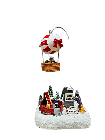 Vila Natalina Balao do Papai Noel c/ Led e Musica Pilha 3AA