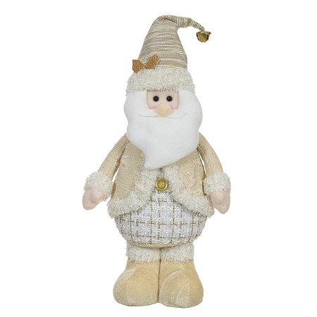 BONECO PAPAI NOEL EM PE COM CHAPEU NA COR CHAMPANHE 32CM