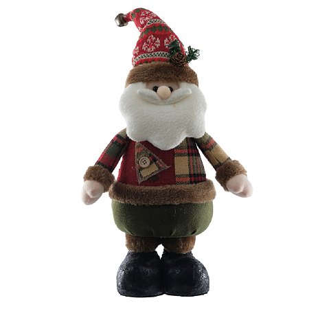 BONECO PAPAI NOEL COLORIDO EM PE COM CHAPEU 30CM FLORARTE