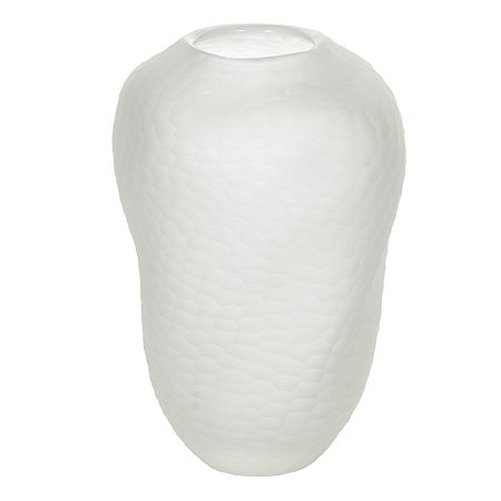 VASO DECORATIVO VIDRO TRANSPARENTE FOSCO 28X19CM