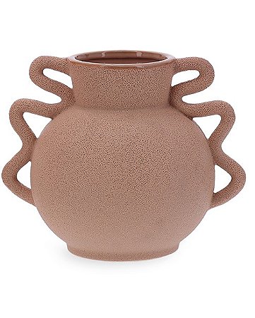 VASO EM CERAMICA  COM ALÇAS ROSE DECORATIVO MART