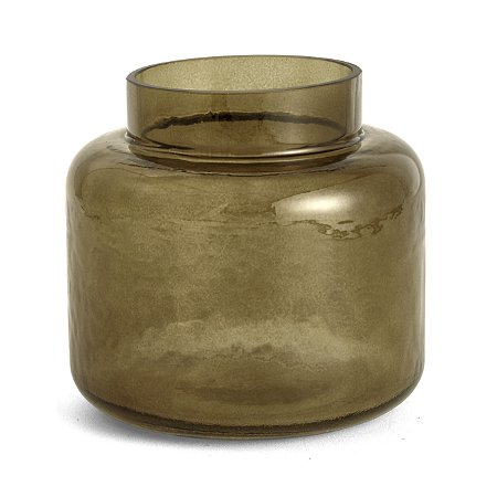 VASO DECORATIVO EM VIDRO AMBAR MART 15CM