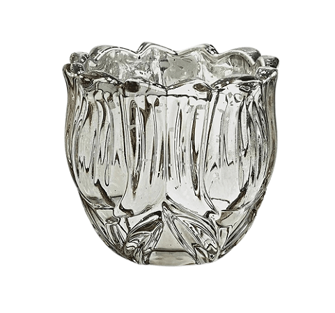 VASO DECORATIVO EM VIDRO CINZA MART