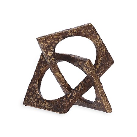 ESCULTURA ELOS ABSTRATOS EM POLIRRESINA DOURADO MART