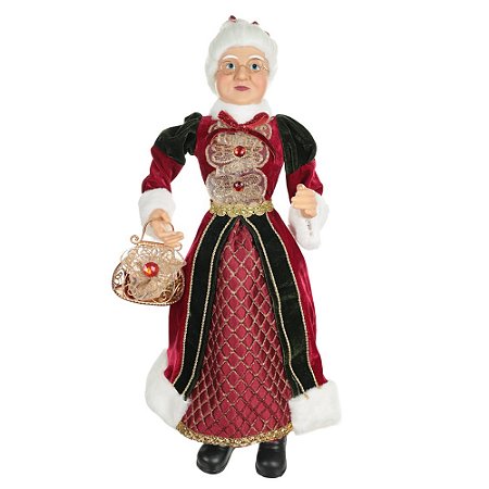 MAMAE NOEL NATAL EM PE (VERMELHO VERDE) 60cm FLORARTE