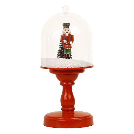 GLOBO NO PEDESTAL DECOR COM SOLDADINHO COM SOM E NEVE 31CM