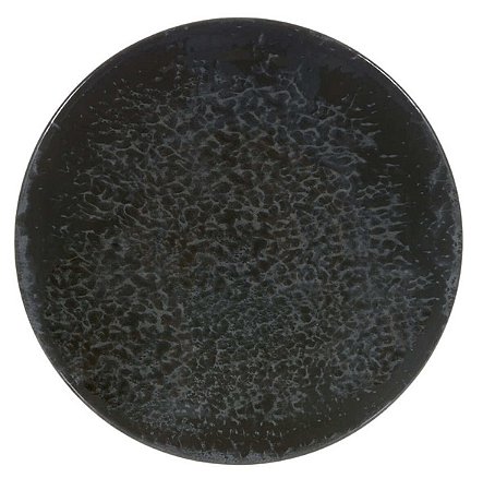 PRATO RASO EM PORCELANA 27X27CM PRETO FLORARTE