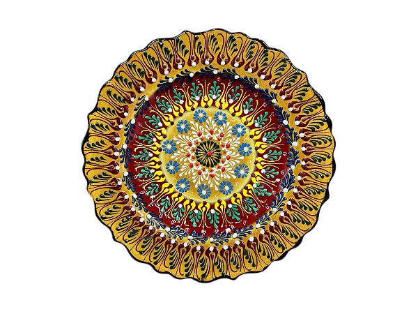PRATO TURCO DECORATIVO FEITO A MAO 25CM RELEVO MOD.28