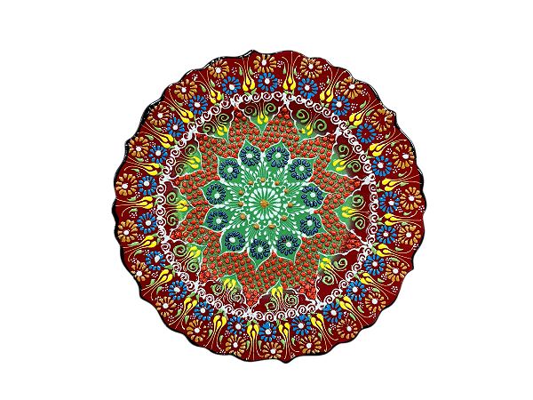 PRATO TURCO DECORATIVO FEITO A MAO 25CM RELEVO MOD.25