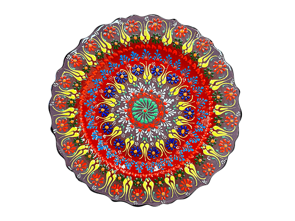 PRATO TURCO DECORATIVO FEITO A MAO 25CM RELEVO MOD.23