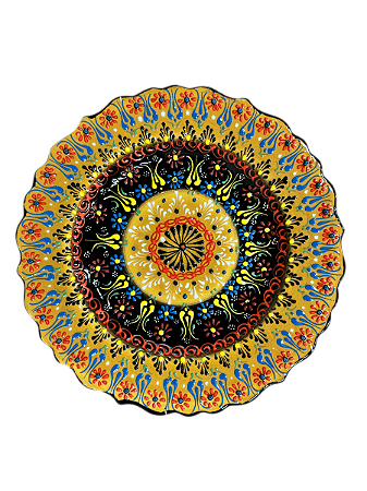 PRATO TURCO DECORATIVO FEITO A MAO 25CM RELEVO MOD.16