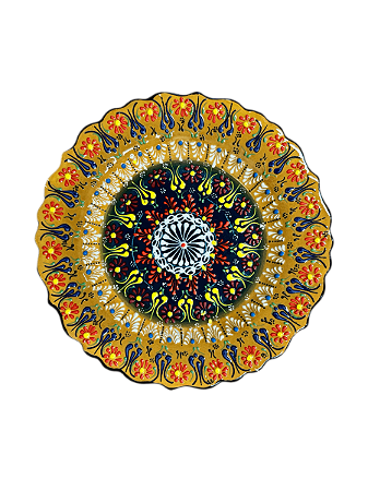 PRATO TURCO DECORATIVO FEITO A MAO 25CM RELEVO MOD.8