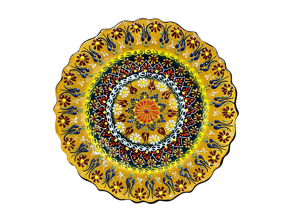 PRATO TURCO DECORATIVO FEITO A MAO 25CM RELEVO MOD.6