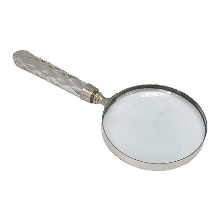 LUPA DE AUMENTO DECORATIVA EM VIDRO TRANSPARENTE 22,5CM