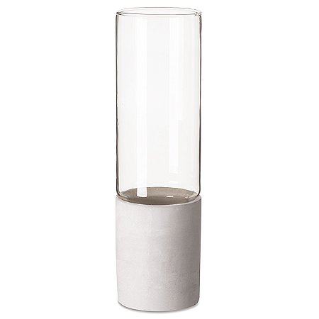 VASO EM VIDRO E CIMENTO 25CM