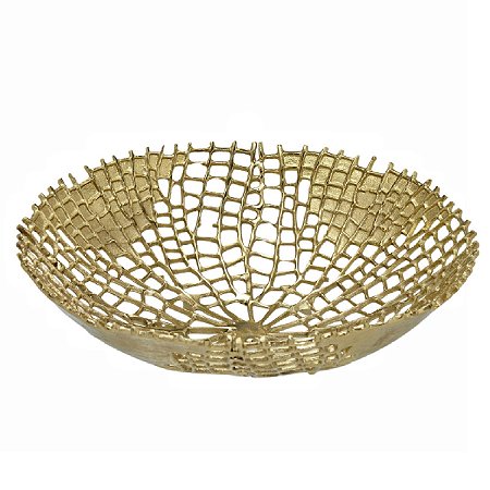 CENTRO DE MESA DECORATIVO EM ALUMINIO NA COR DOURADO 12CM