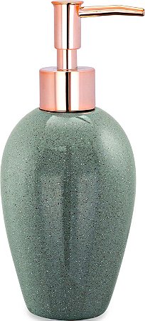 PORTA-SABONETE LIQUIDO EM CERAMICA VERDE E ROSE MART
